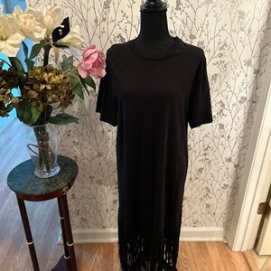 Elegant Black Fringe Dress